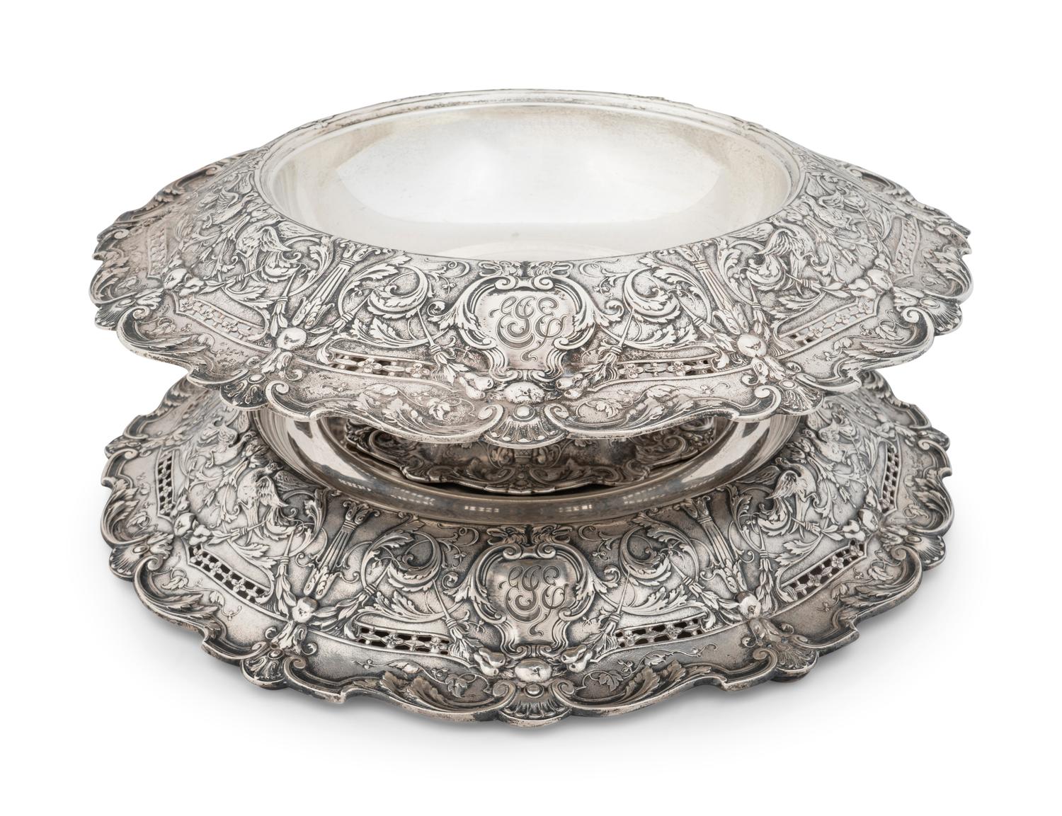 An American Silver Centerpiece Bowl with Undertray — GORHAM MFG. CO., PROVIDENCE, RI, CIRCA 1925