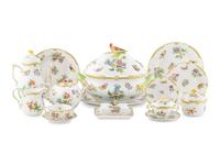 A Herend Queen Victoria Porcelain Dinner Service