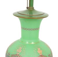 A Continental Enamel Decorated Opaline Glass Vase