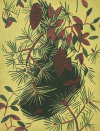 Four Studies for Designs: Leaf Pattern, Pine; Poplar; Festival, and Flower Pattern (4)