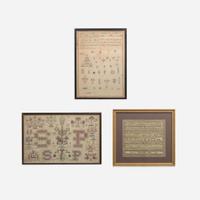 A group of three rare needlework samplers late 18th / early 19th century