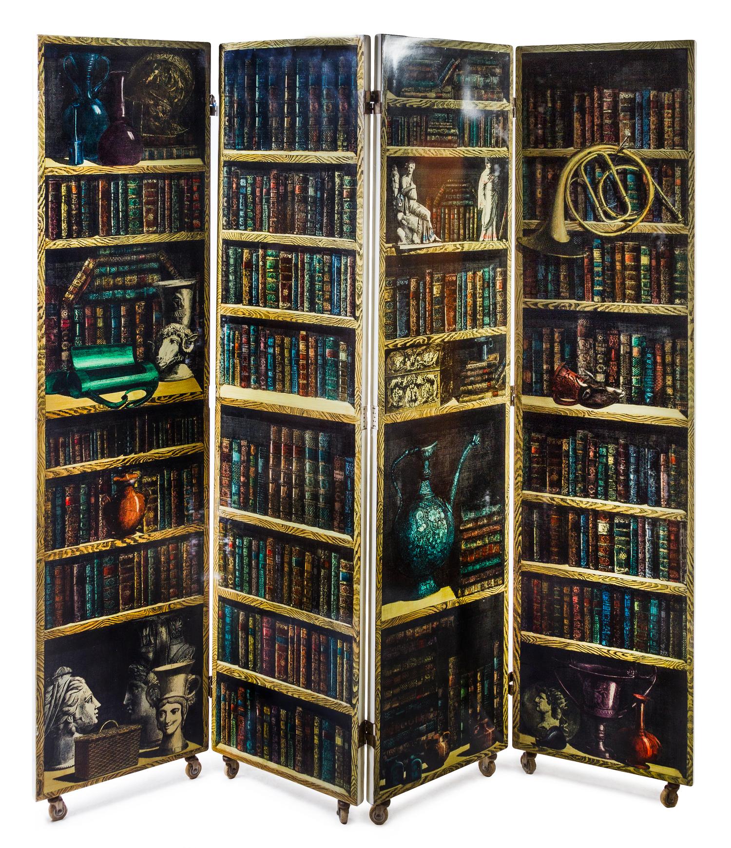 Piero Fornasetti (Italian, 1913-1988), FORNASETTI MILANO, c. 1950s, Bosco con Balaustra four-panel folding screen folding screen