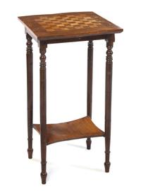 A Victorian Walnut Games Table, Height 29 x width 16 x depth 16 inches.