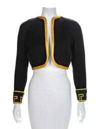 Atelier Versace Black Jacket with Yellow Trim, 1990s