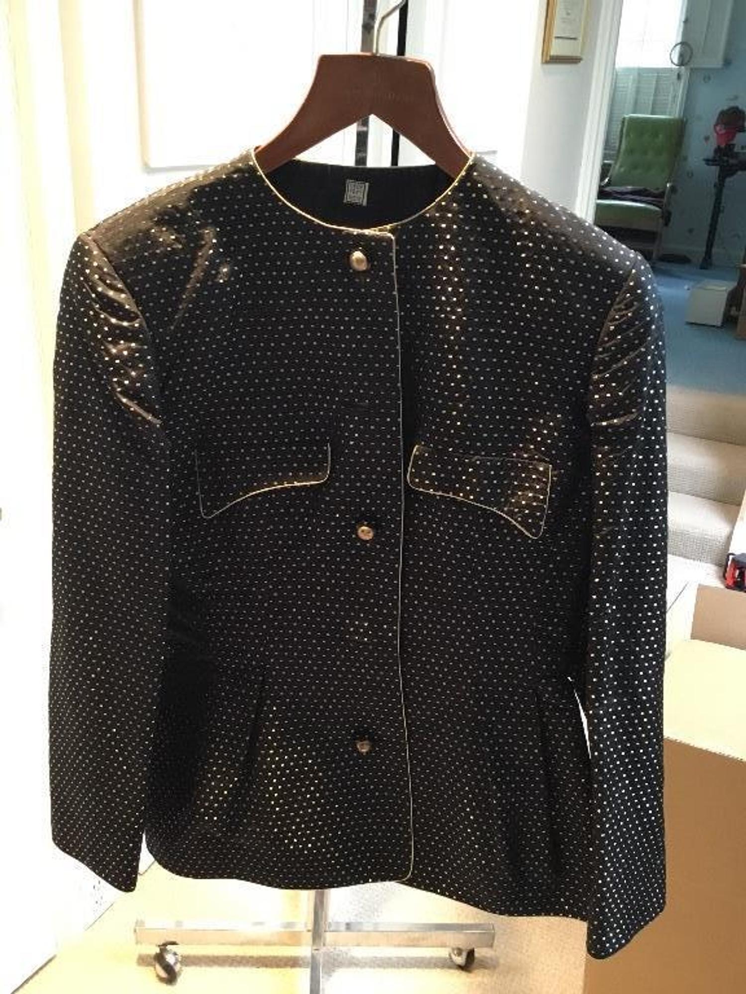 A Geoffrey Beene Black and Gold Jacket and Skirt Ensemble, Both size 8.