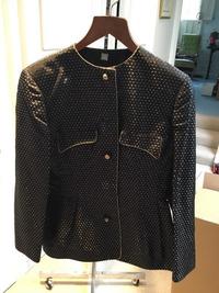 A Geoffrey Beene Black and Gold Jacket and Skirt Ensemble, Both size 8.