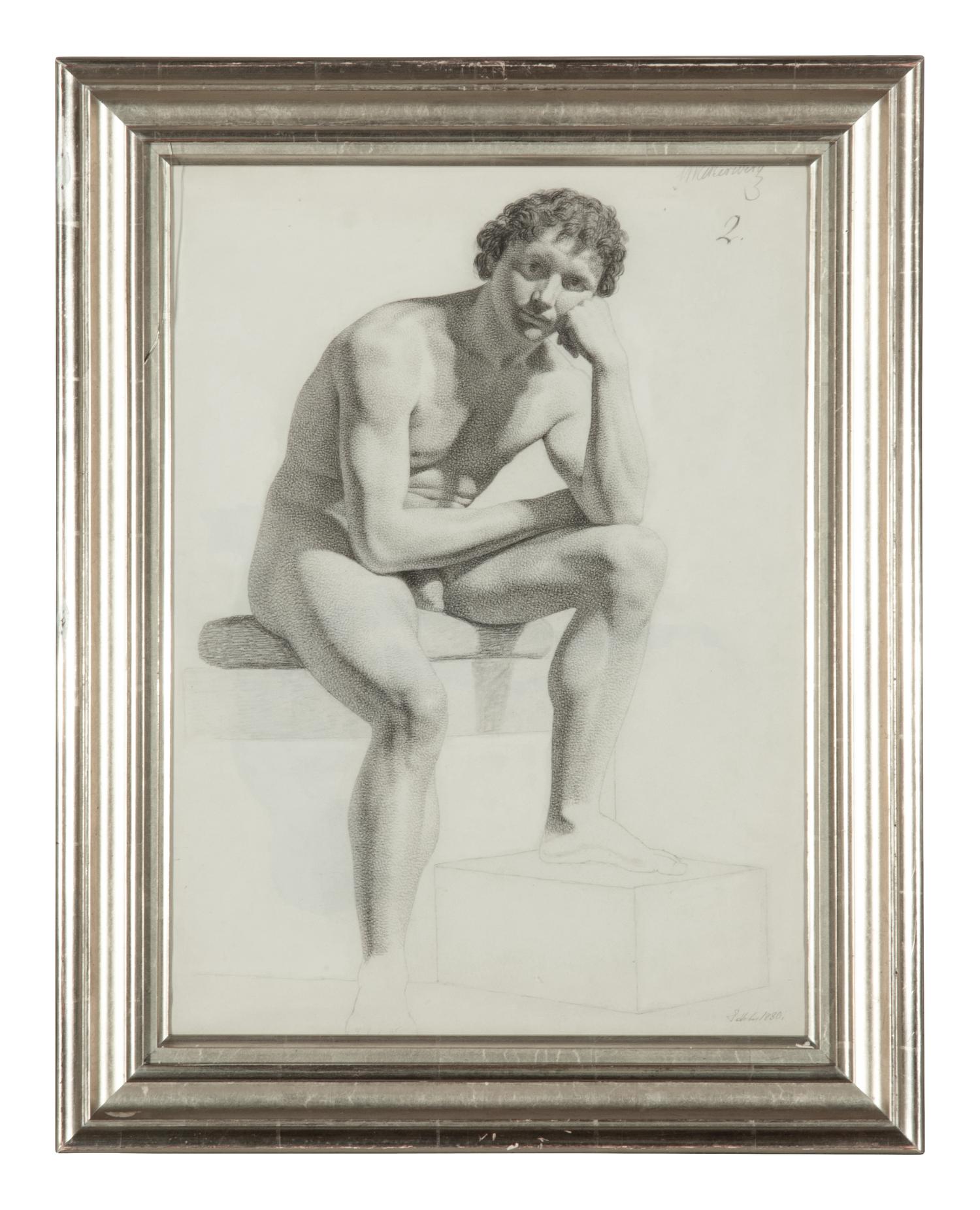 A Group of Three Male Nudes , 1824-1830