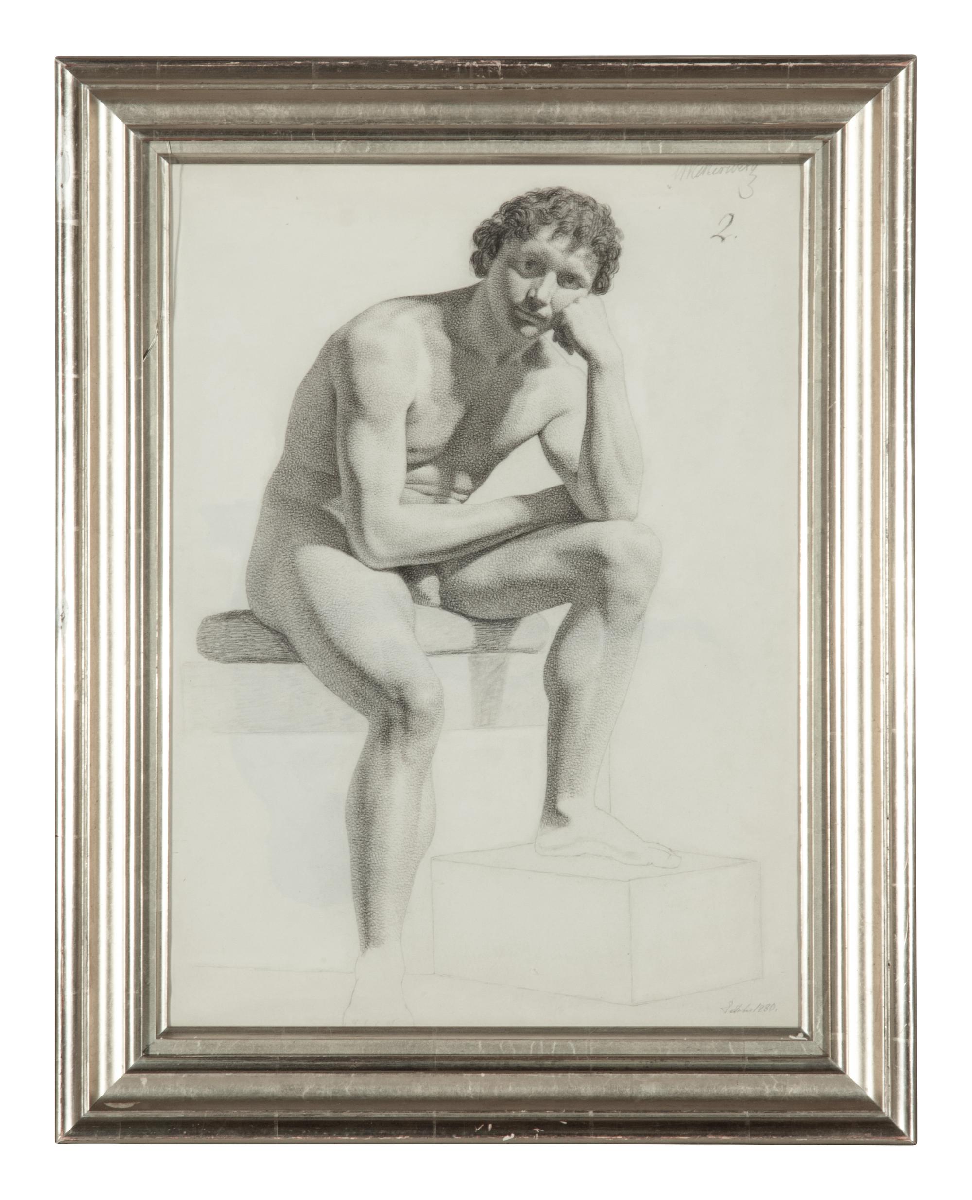 A Group of Three Male Nudes , 1824-1830