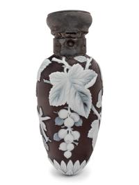 A Thomas Webb and Sons Silver-Mounted Cameo Glass Scent Bottle