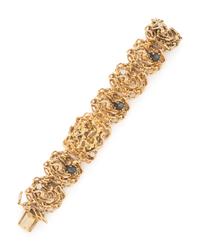 BRUTALIST YELLOW GOLD, BLACK STAR SAPPHIRE, AND DIAMOND BRACELET