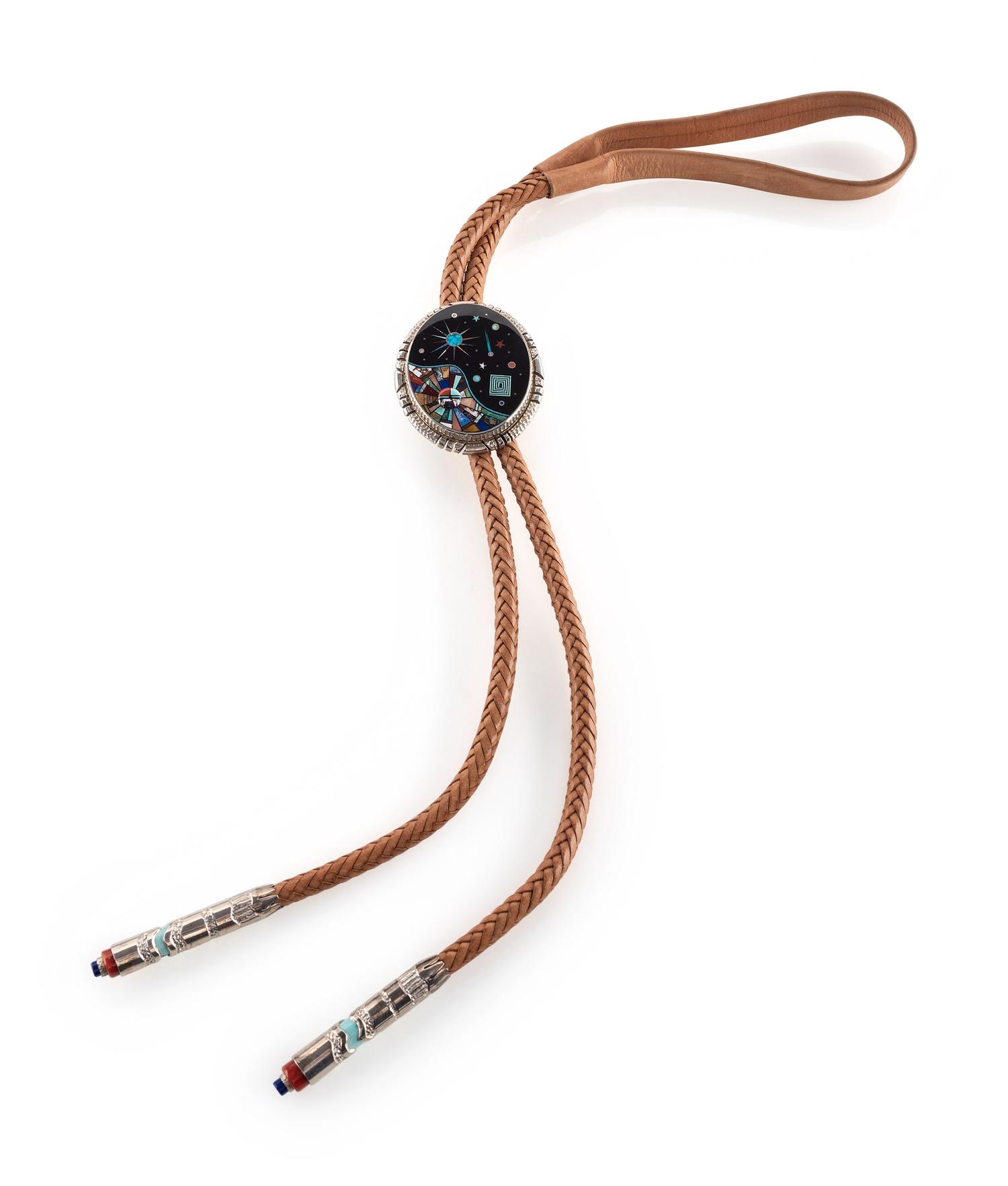 Silver and Mosaic Inlay Celstial Bolo Tie