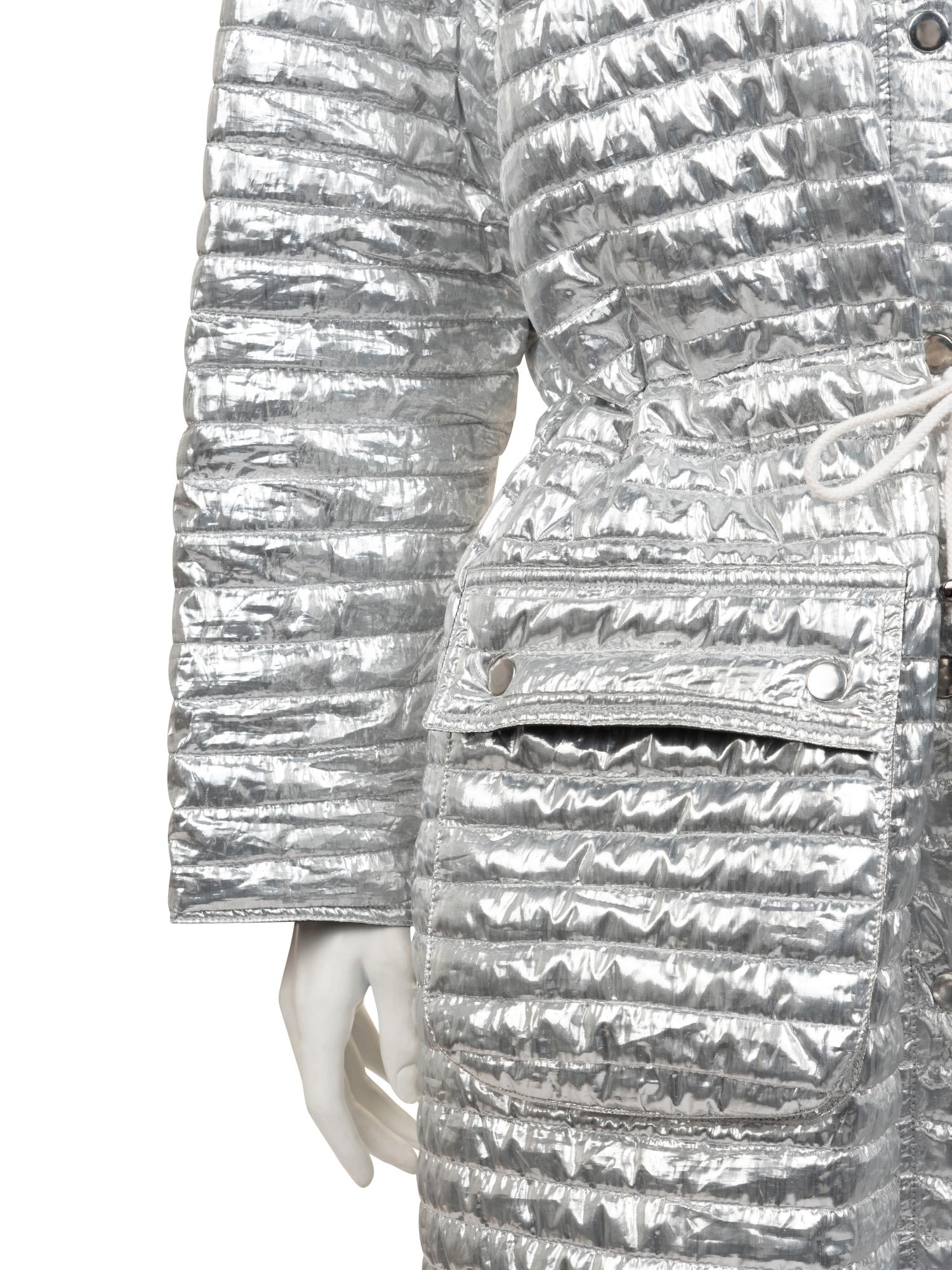 Courrèges Metallic Quilted Coat, 1980-90s