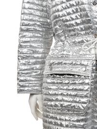 Courrèges Metallic Quilted Coat, 1980-90s
