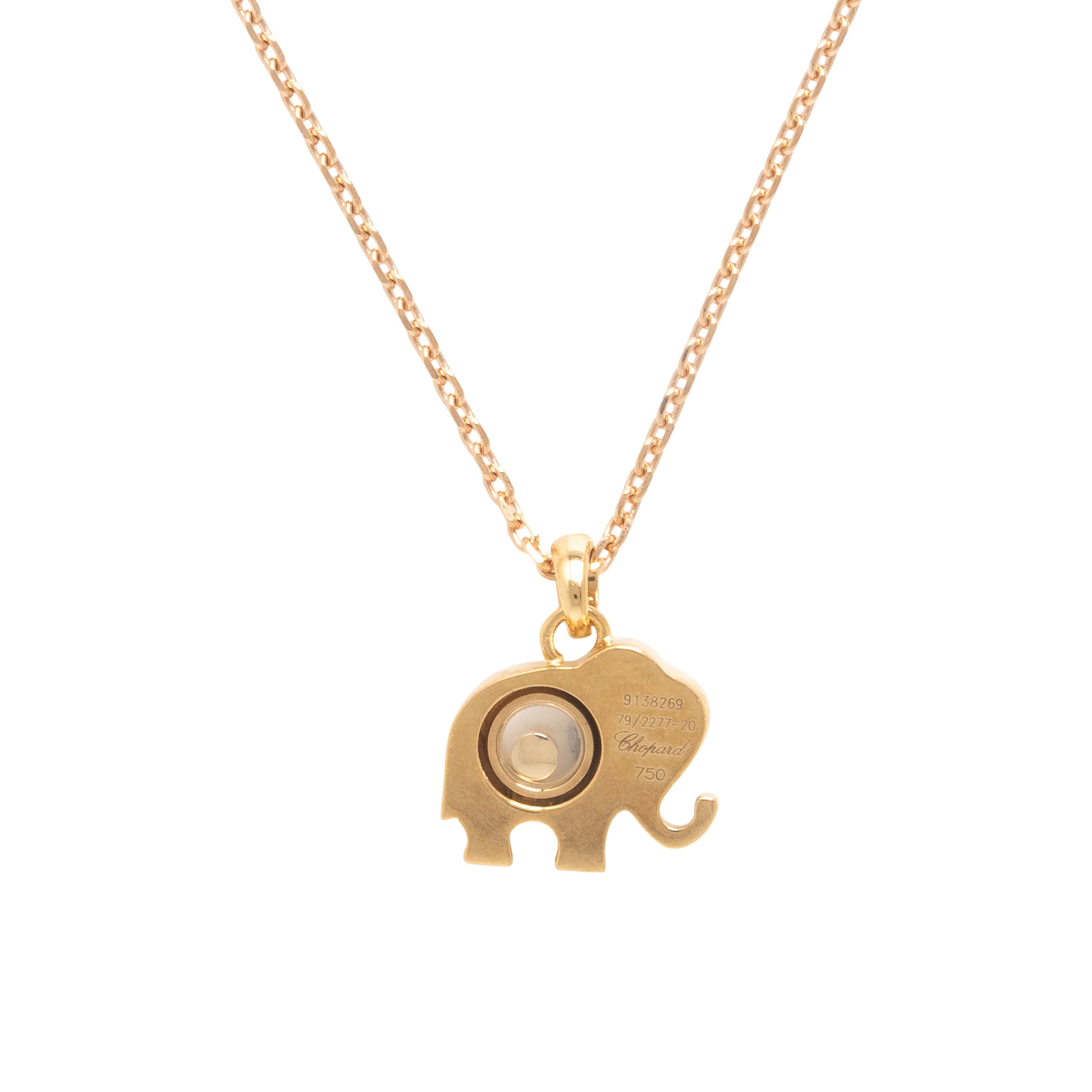 Chopard, 'Happy Diamonds' Elephant Pendant Necklace
