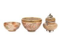 Three Japanese Satsuma Vessels