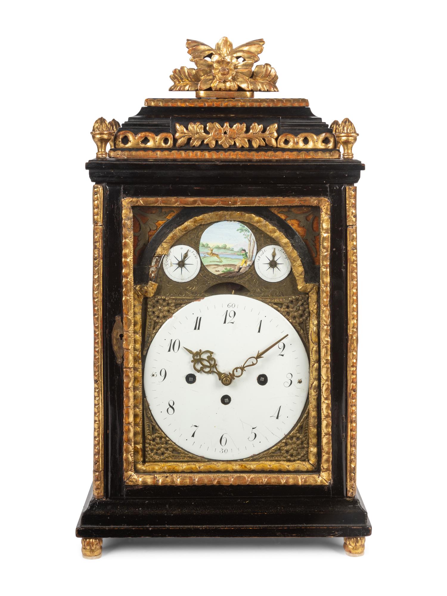 An Austrian Ebonized and Parcel Gilt Bracket Clock