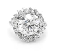 A Platinum and Round Brilliant Cut Diamond Ring, 5.50 dwts.