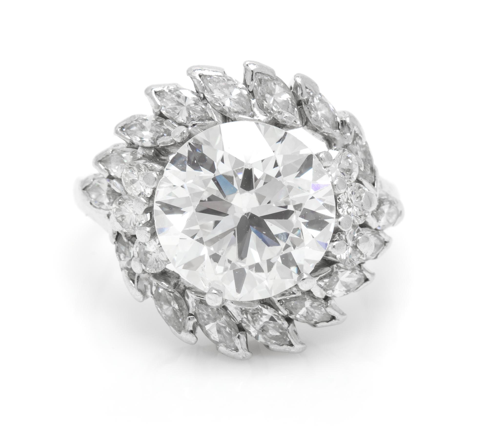 A Platinum and Round Brilliant Cut Diamond Ring, 5.50 dwts.