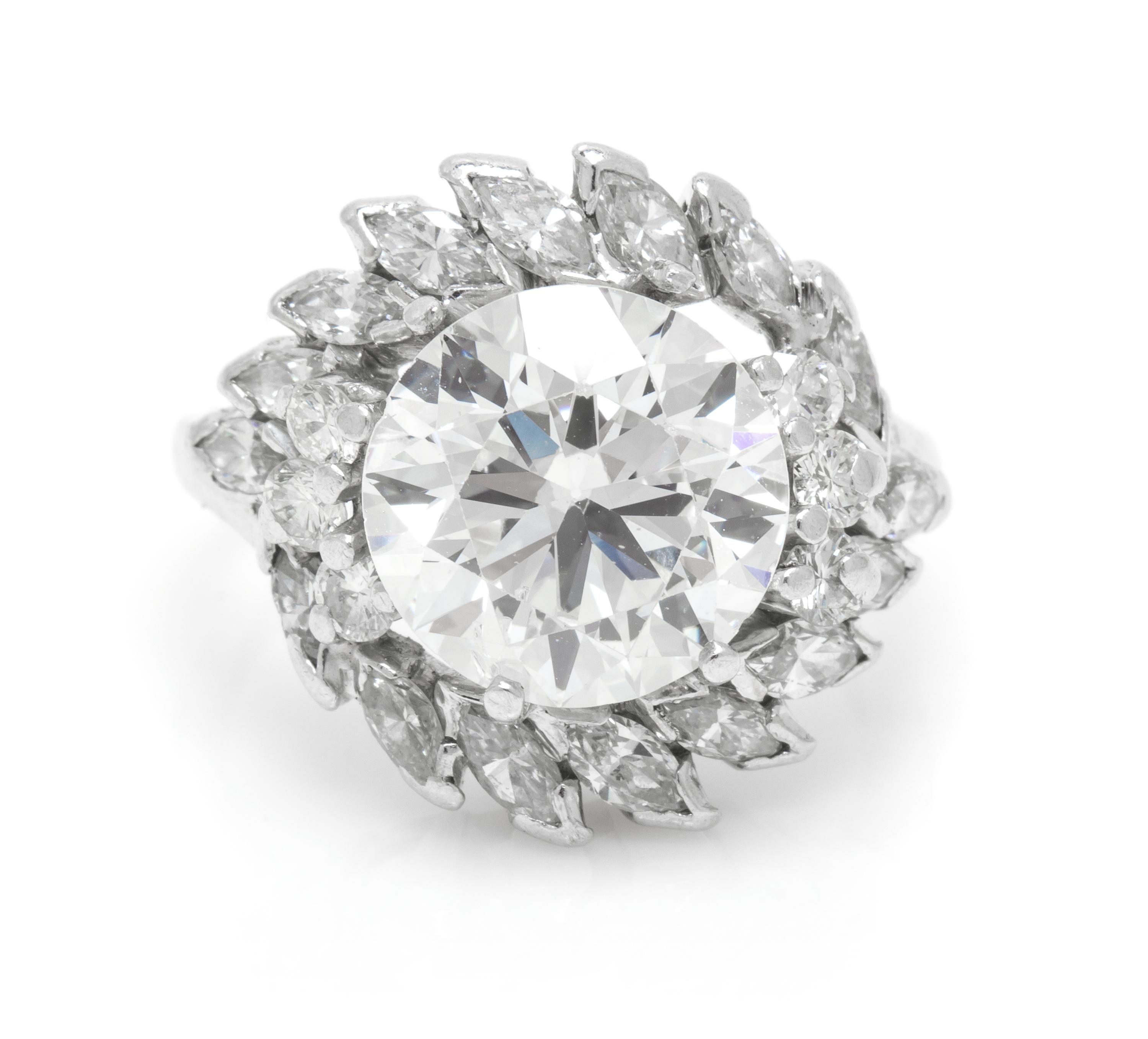 A Platinum and Round Brilliant Cut Diamond Ring, 5.50 dwts.