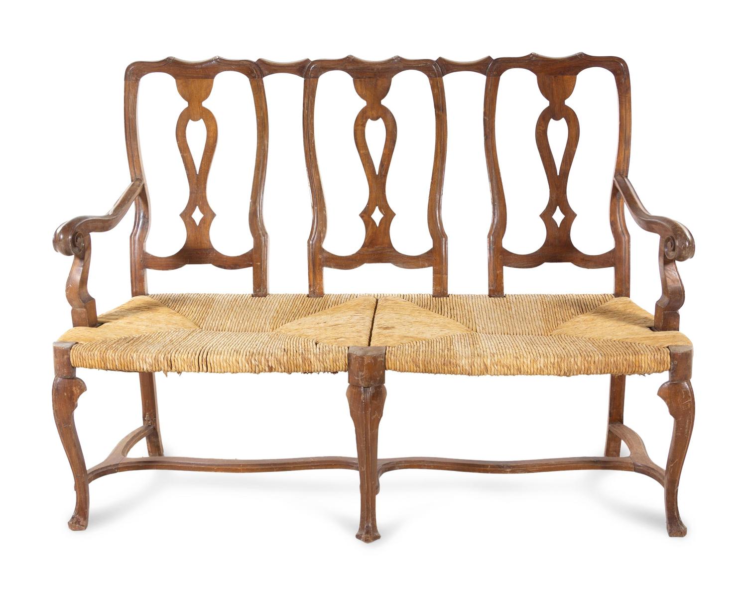 An Italian Walnut Bench