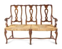 An Italian Walnut Bench