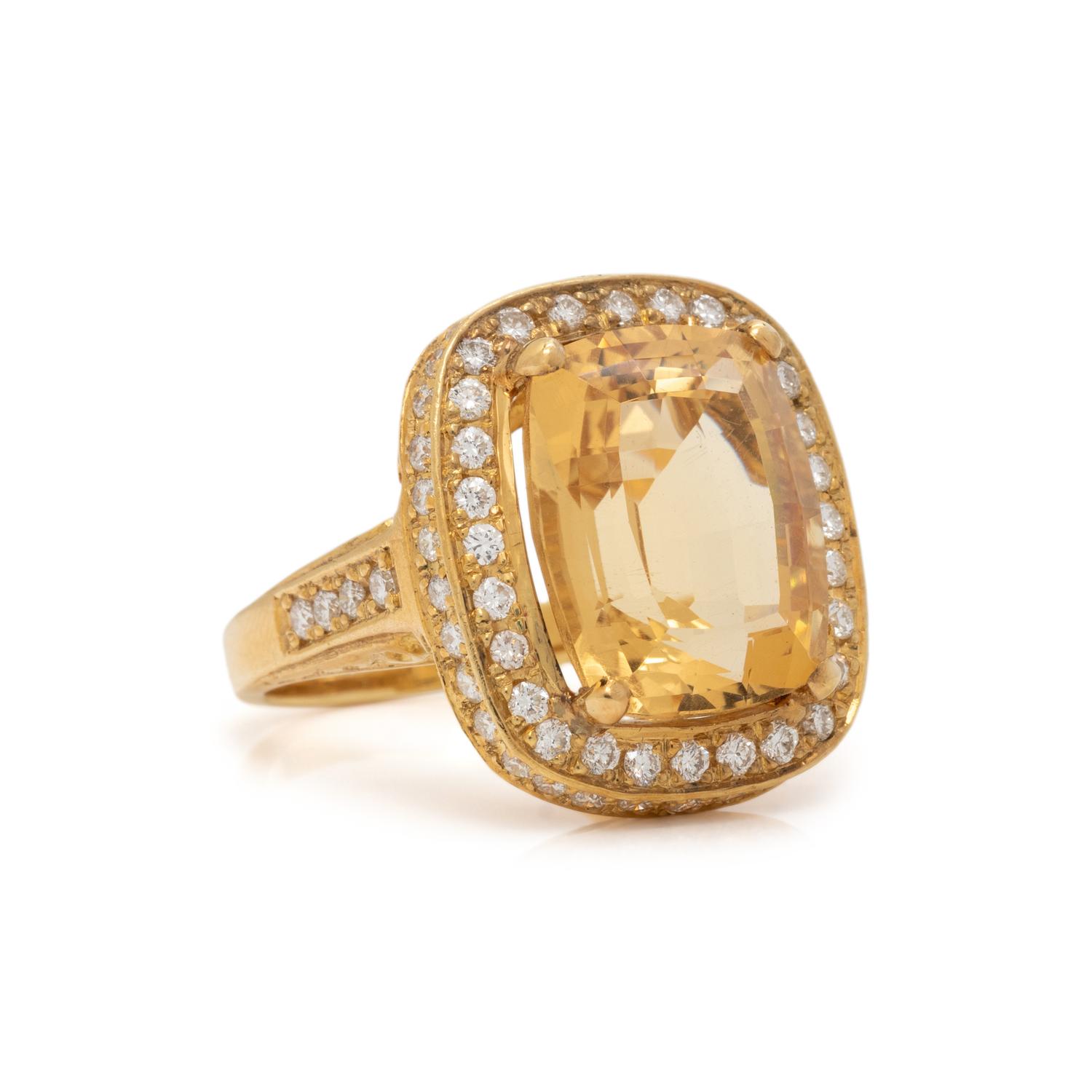 CITRINE AND DIAMOND RING