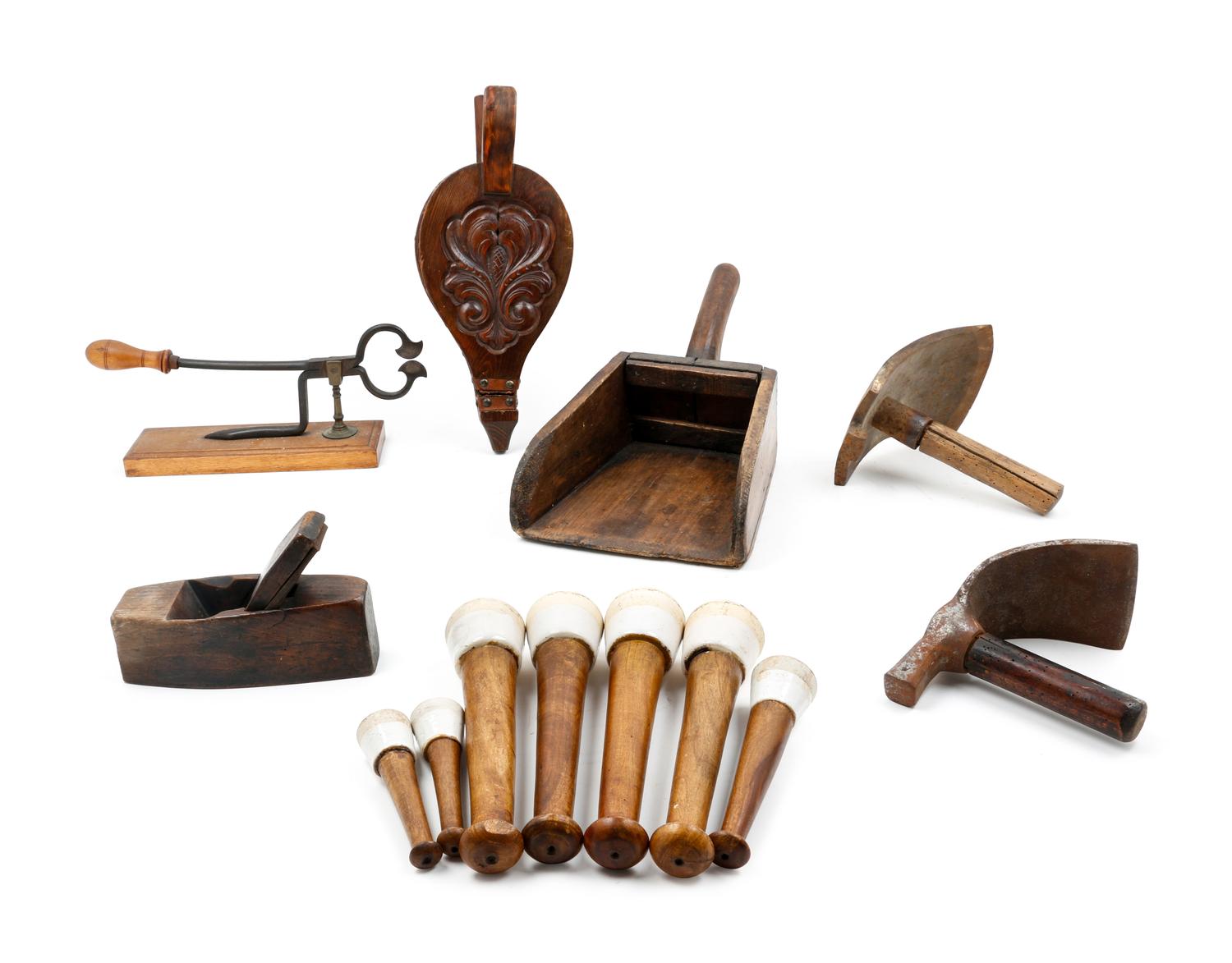 A Collection of Wood Handled Tools