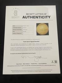 A Hank Aaron Single Signed Autograph Baseball - Vintage Signature (Beckett Authentication Services Letter)
