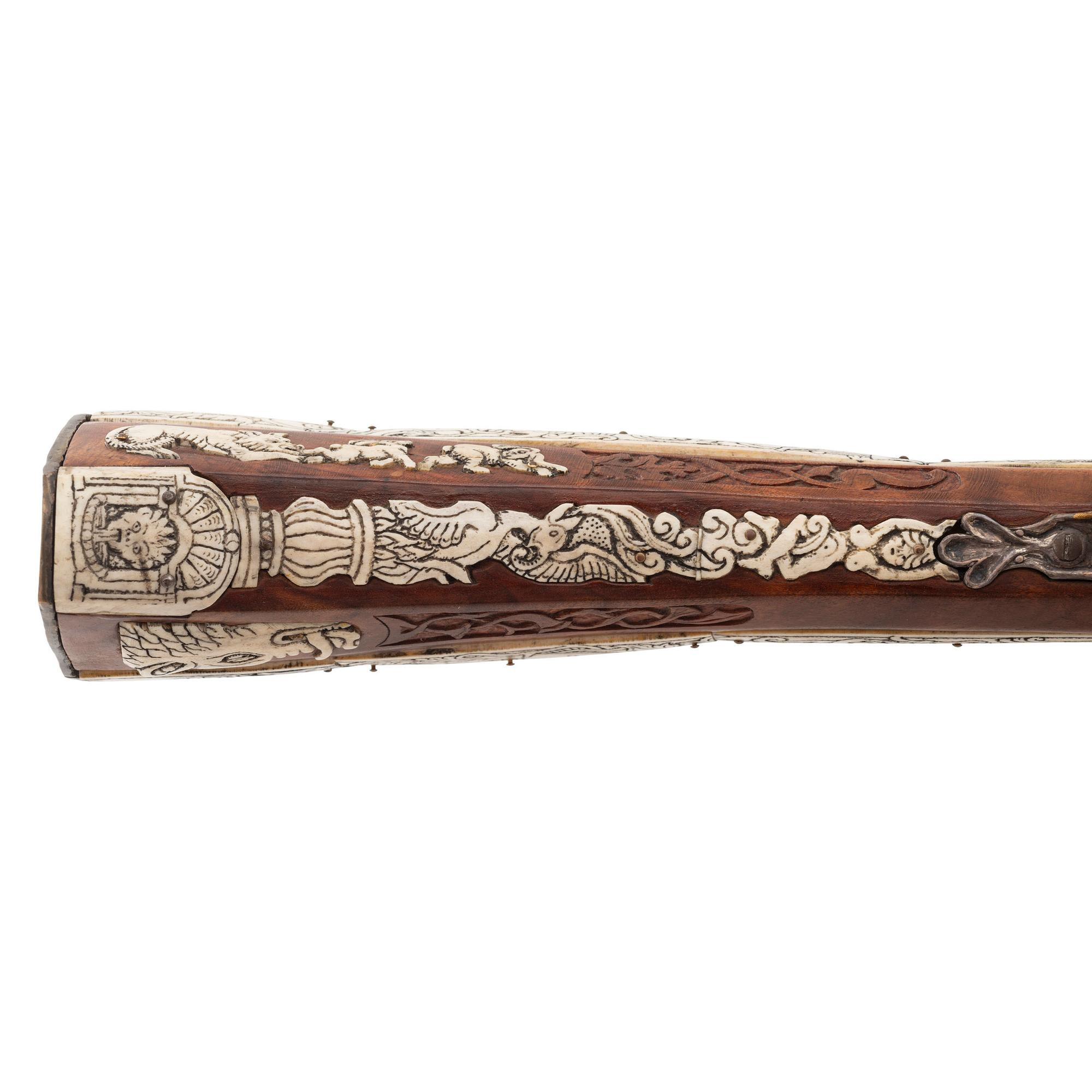 Contemporary Flintlock Rifle in the Style of an Elizabethan Carbine by John B. Derrick (American, b.1936)