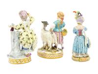 A Group of Meissen Porcelain Girls