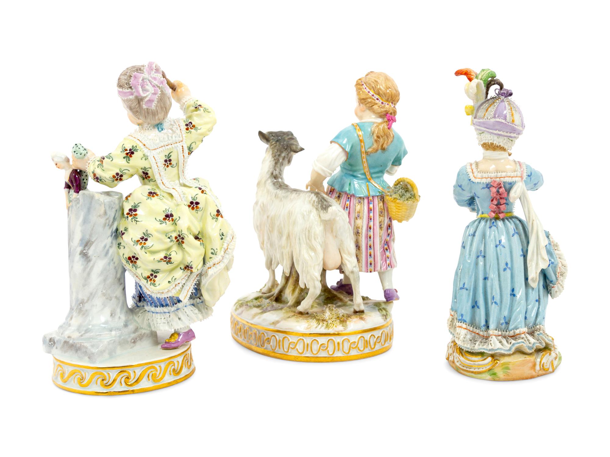 A Group of Meissen Porcelain Girls