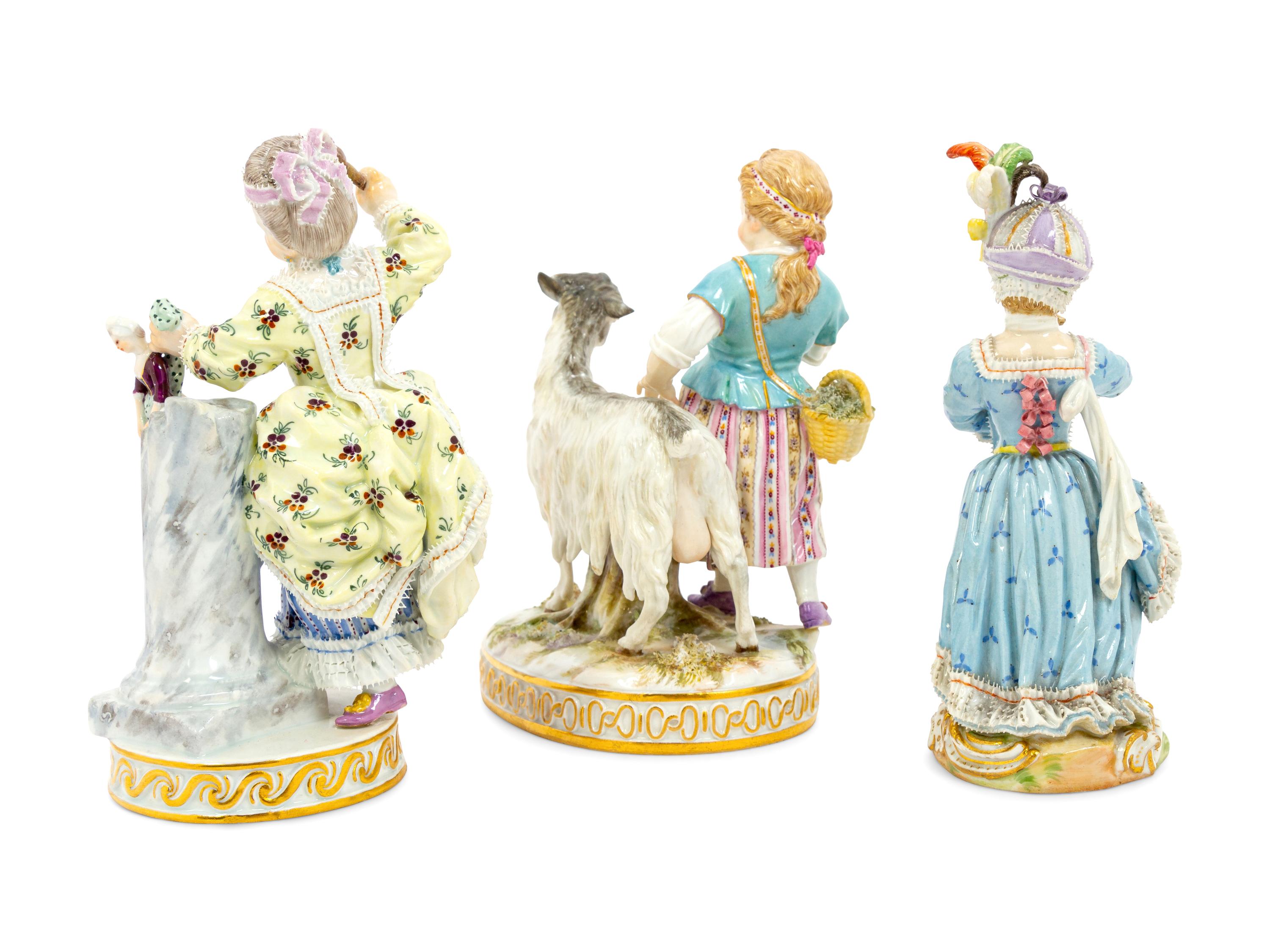 A Group of Meissen Porcelain Girls