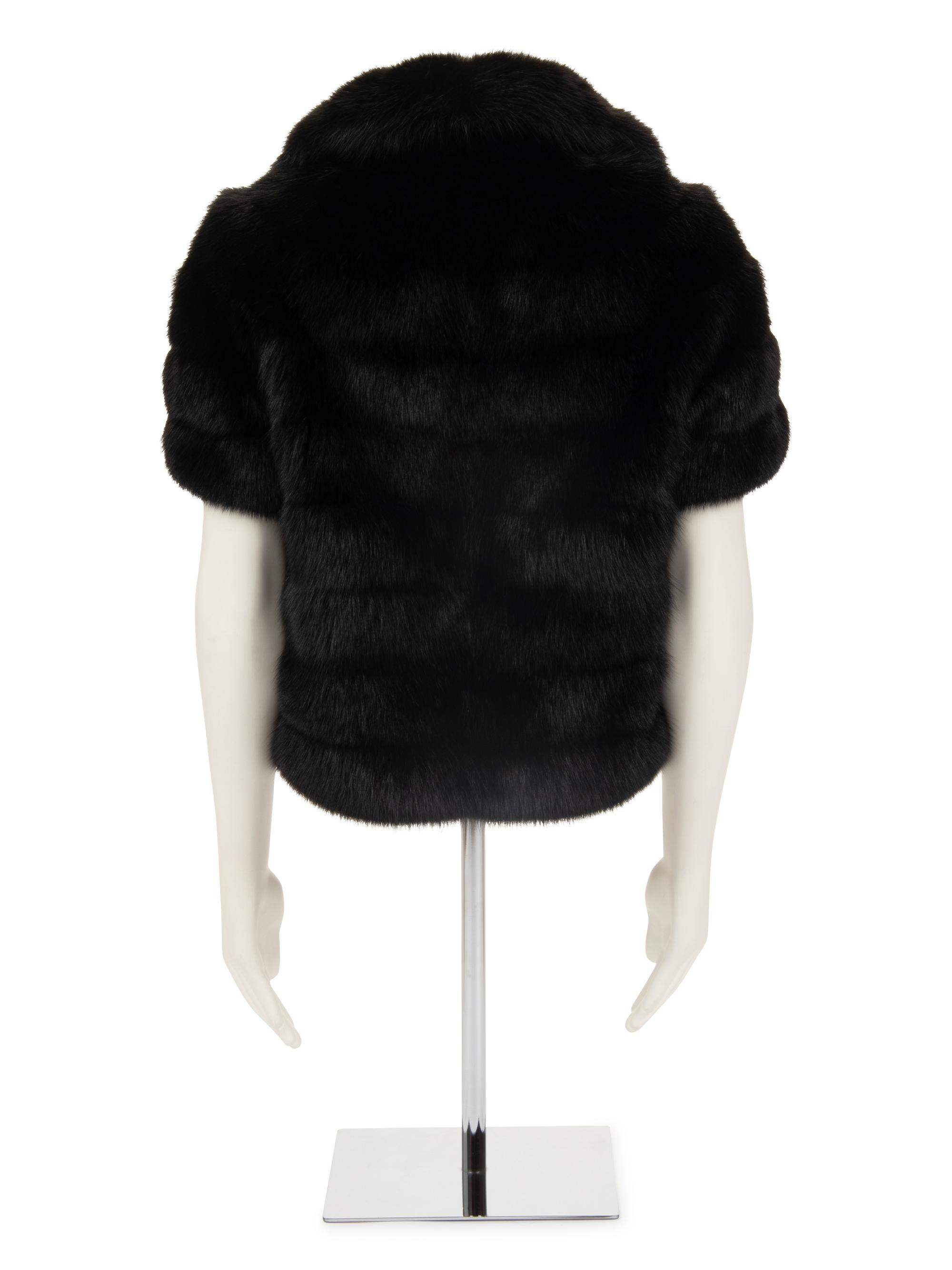J. Mendel Fox Fur Short Sleeve Jacket