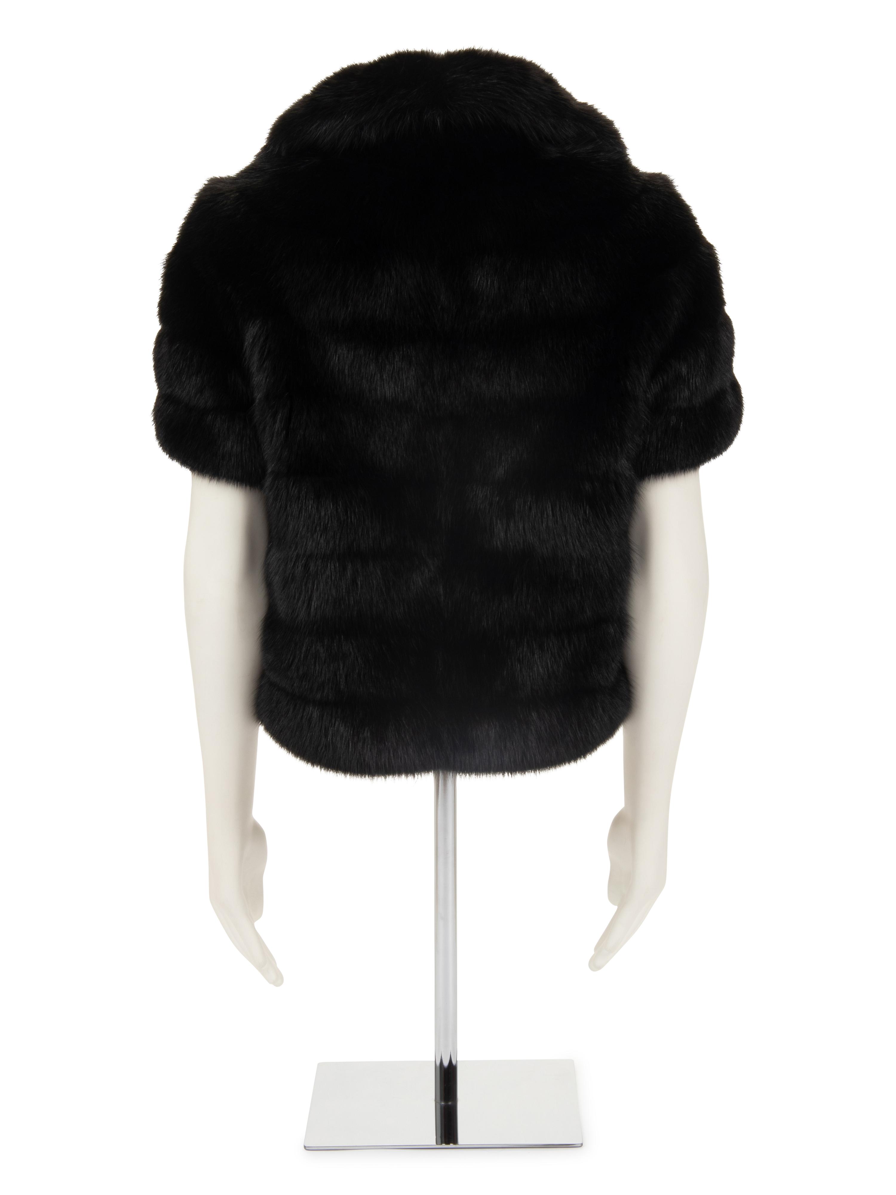 J. Mendel Fox Fur Short Sleeve Jacket