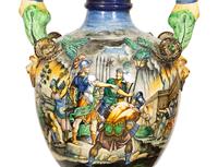 A Pair of Italian Majolica Urns