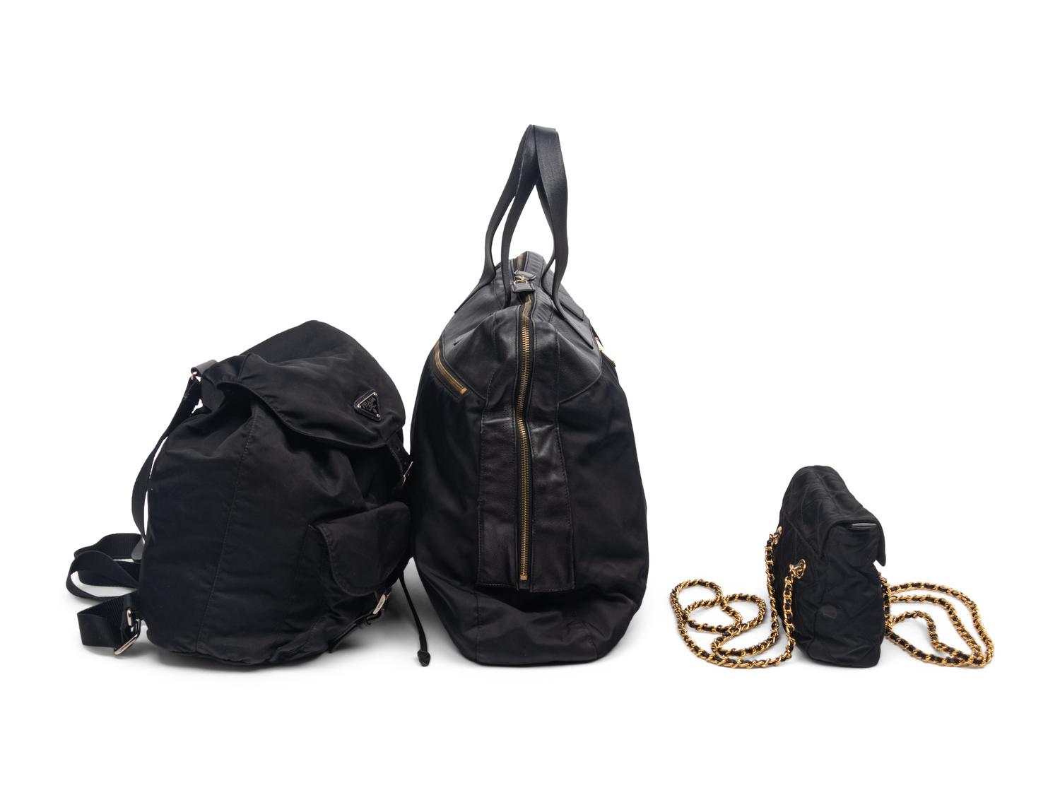 Three Prada Nylon Bags