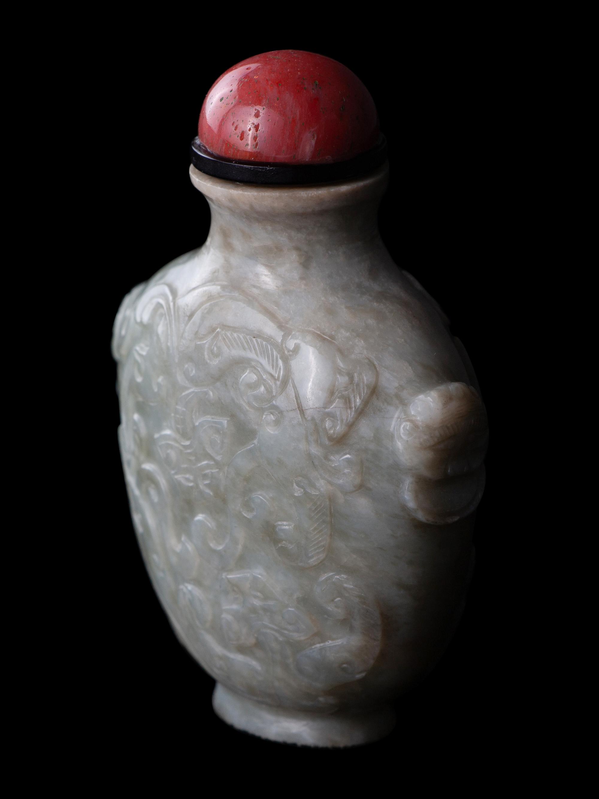 Four Chinese Hardstone Snuff Bottles