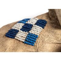 Northern Plains Child's Beaded Hide Moccasins and Miniature Painted Parfleche Envelope
