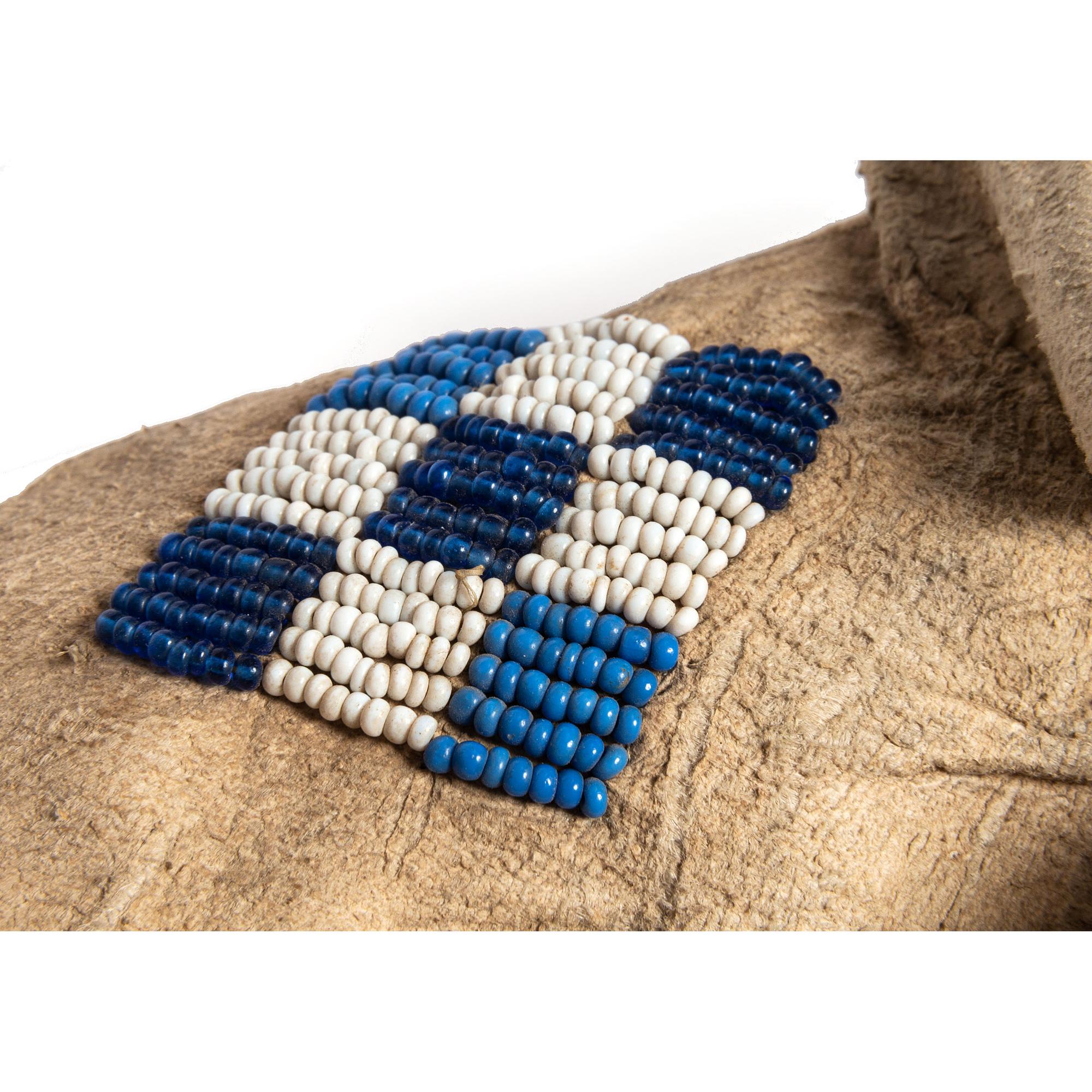 Northern Plains Child's Beaded Hide Moccasins and Miniature Painted Parfleche Envelope