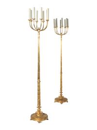 A Pair of Gilt Metal Eight-Light Torchères