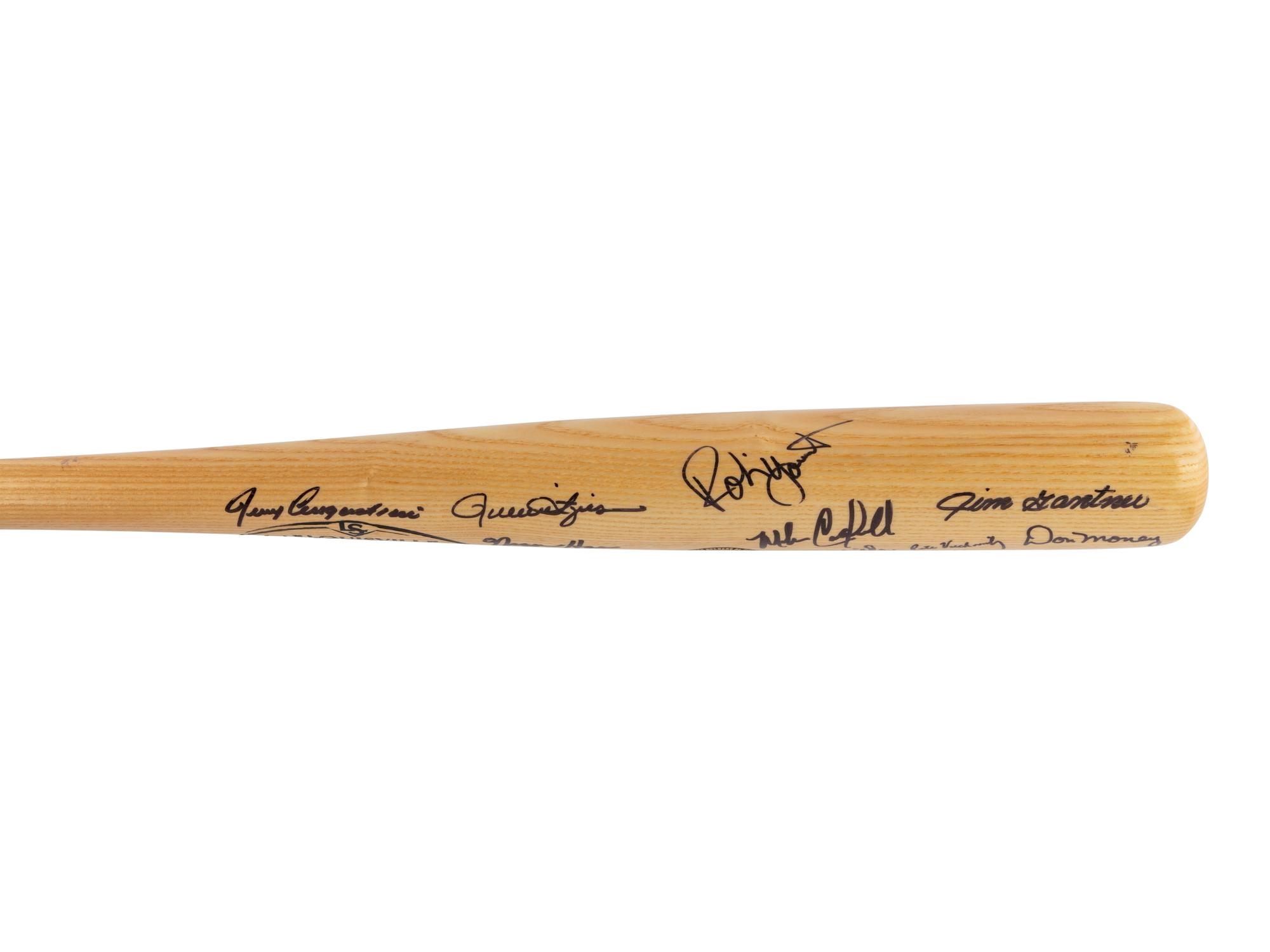 A 1982 Milwaukee Brewers American League Champions Team Signed Autograph Bat