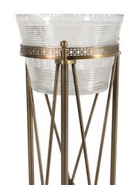 A Pair of Neoclassical Style Cut Glass and Brass Jardinière Stands