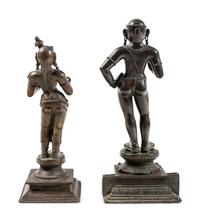 A Pair of Indian Festival Bronze Figures of Skanda and Valli