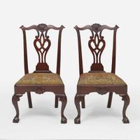 A pair of Chippendale carved mahogany side chairs Philadelphia, PA, circa 1770