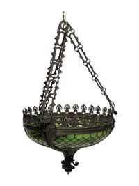 An American Leaded Glass Hanging Shade