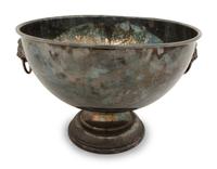 An Assembled Trio of Silverplate Footed Punch Bowls with Lionhead Handles