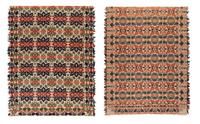 Two Cotton and Wool Jacquard Coverlets