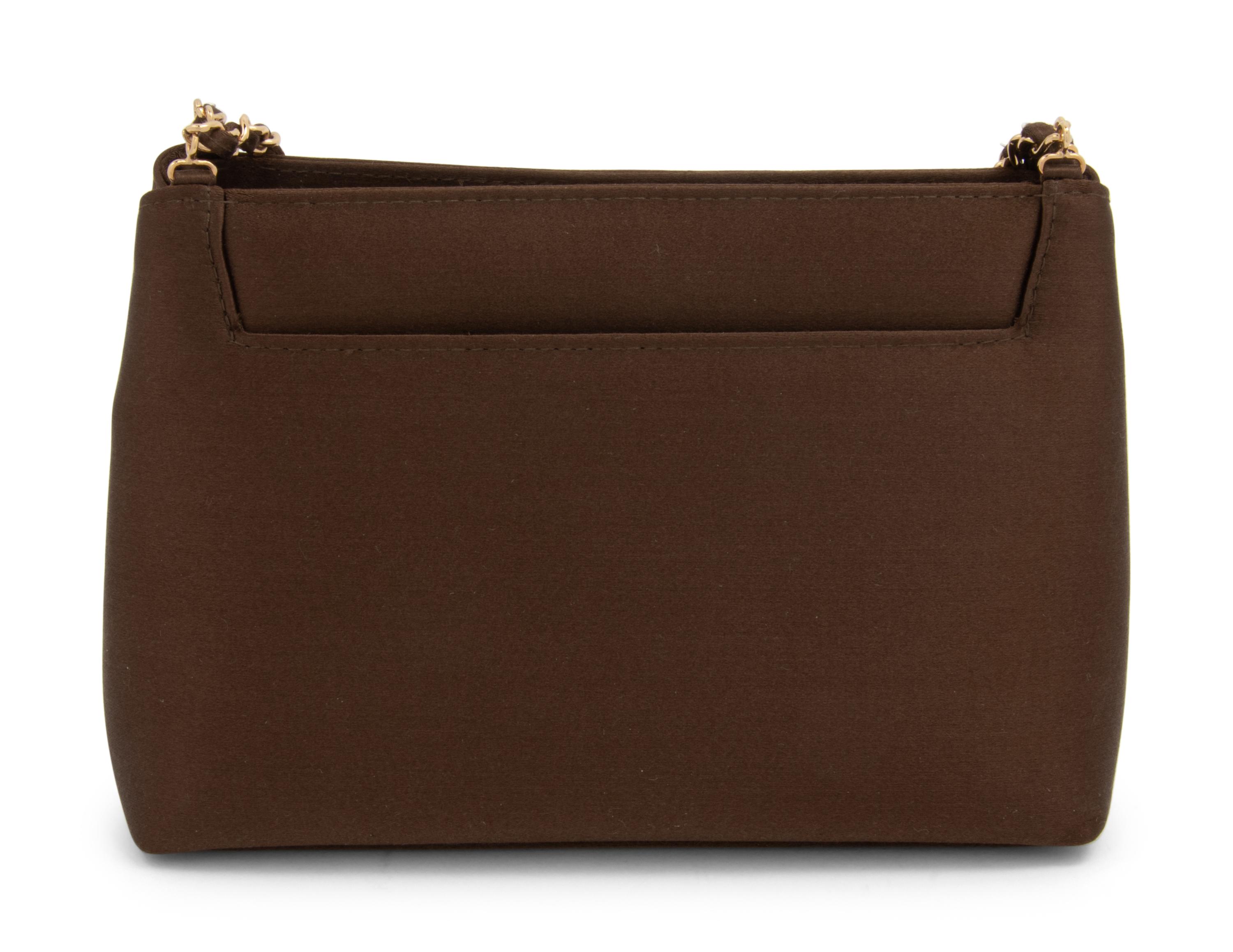 Chanel Brown Satin Evening Bag, 2000-02