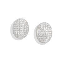 DIAMOND AND WHITE GOLD BOMBE EARRINGS