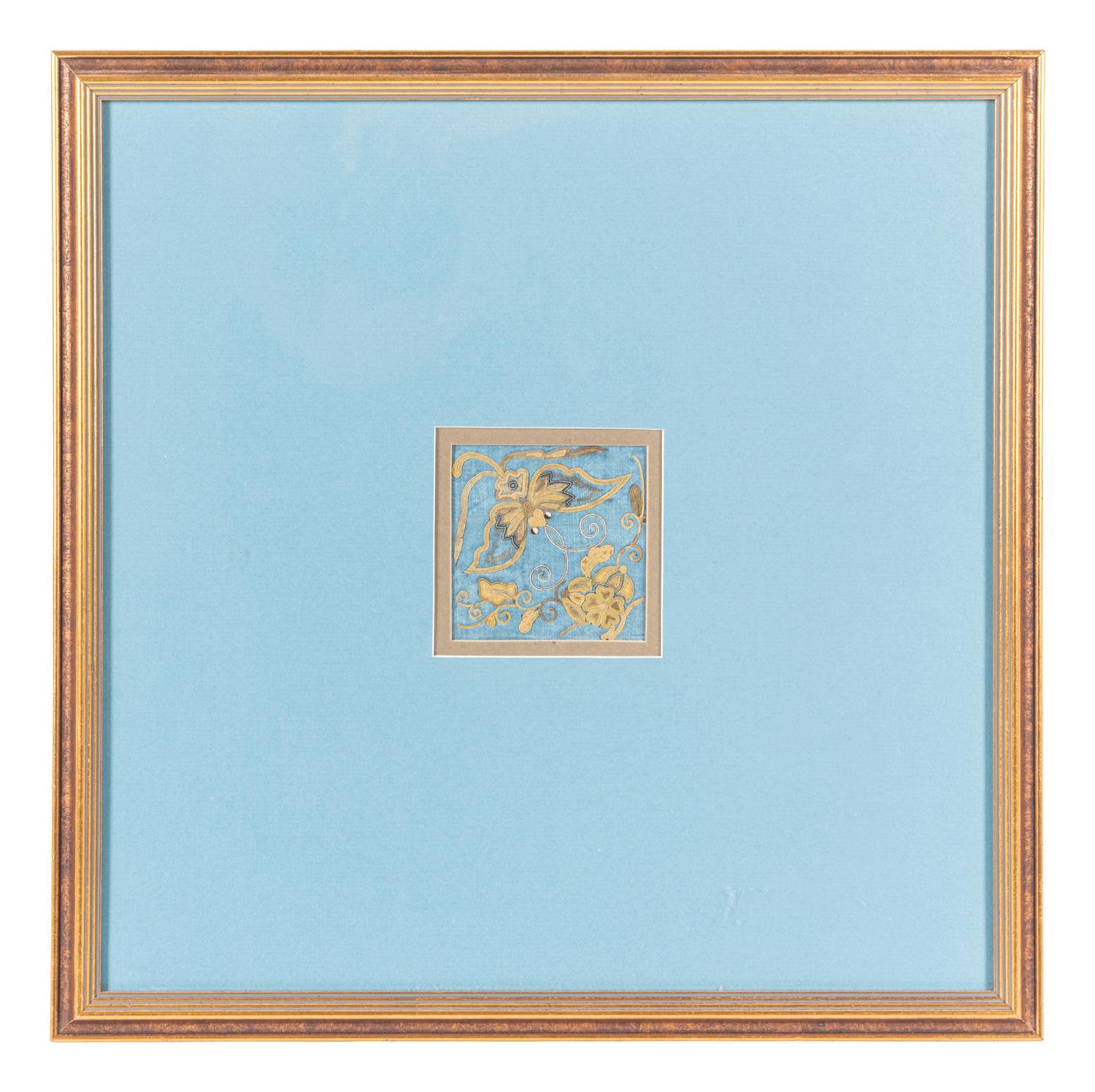 Three Chinese Embroidered Silk Panels